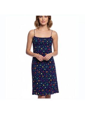 *Staud Navy Multicolor Spaghetti Strap Mini Dress – UK6/US2